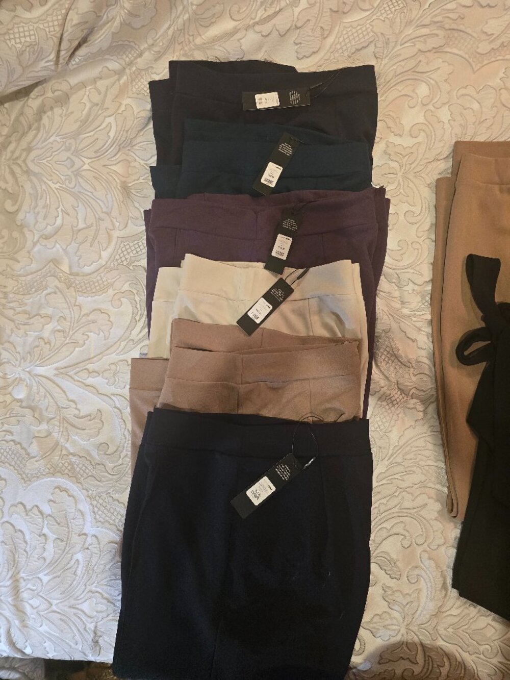 Fashion Nova Dress Pants Bundle (6)- 2X: Navy, Taupe, Oatmeal, Hunter, Plum,Navy